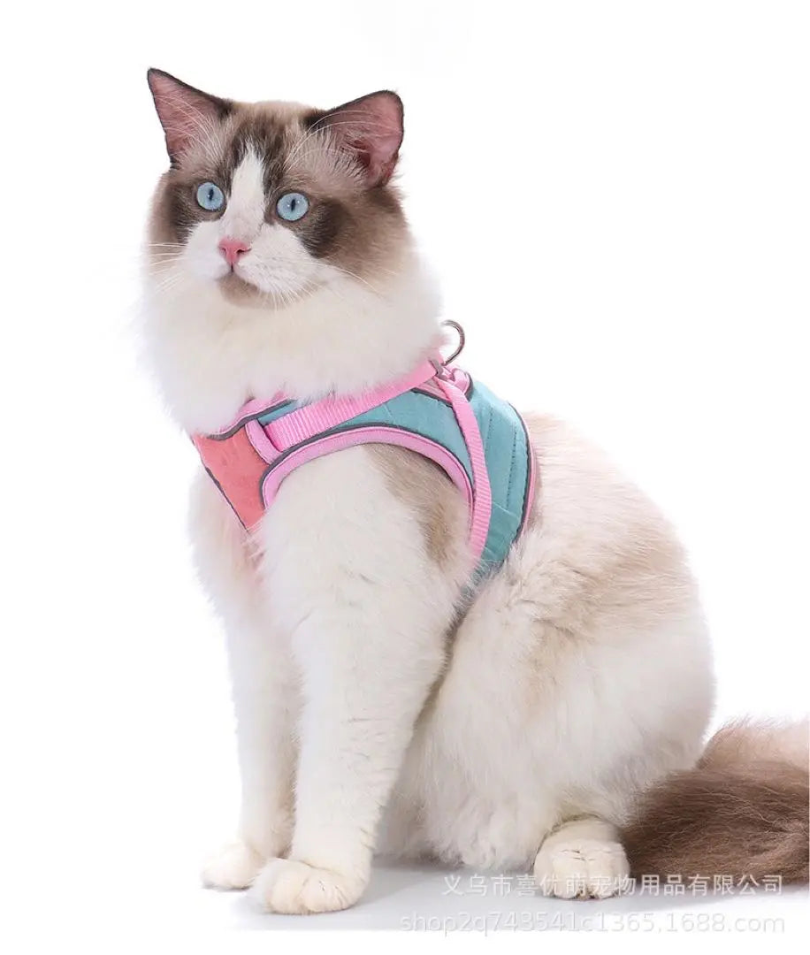 [Pink] Pet Harness & Reed Walking Dog Cat Cat A small animal disaster