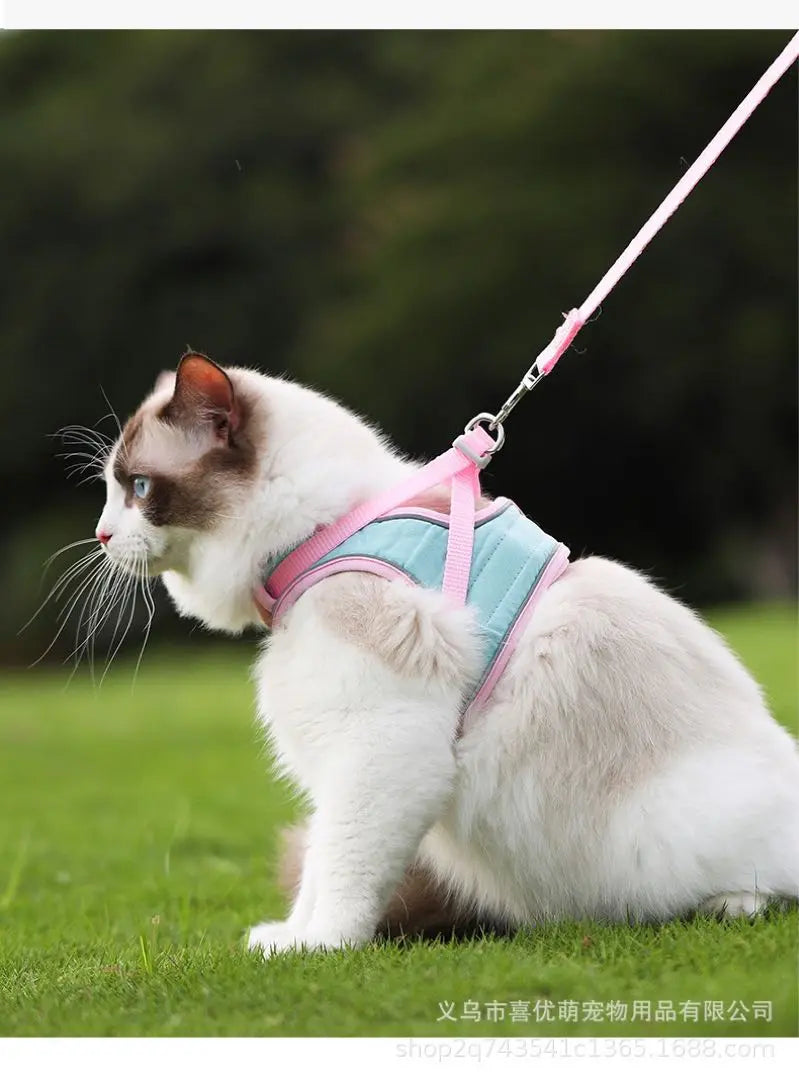 [Pink] Pet Harness & Reed Walking Dog Cat Cat A small animal disaster