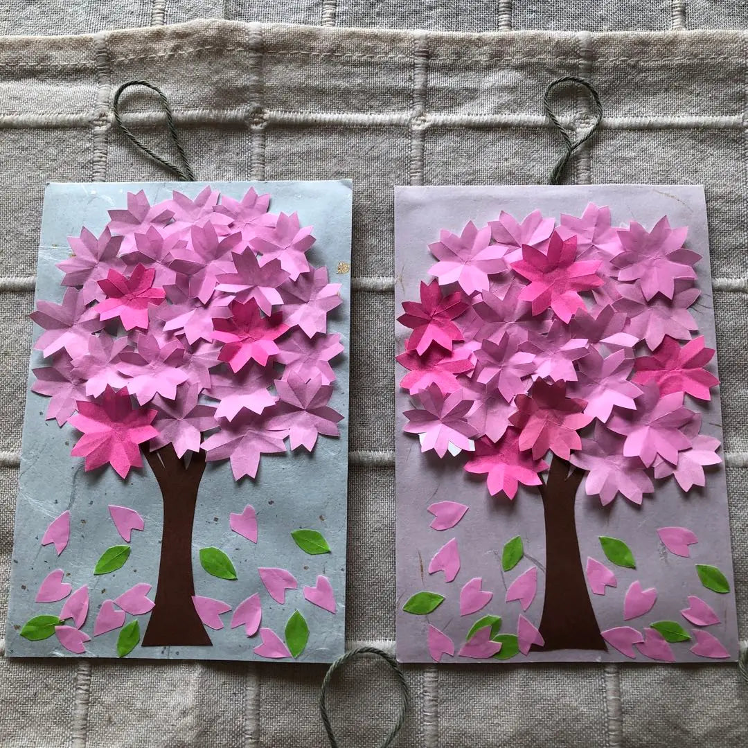 Origami handmade Sakura in full bloom, spring wall decoration, nursing home, reception, April, tapestry