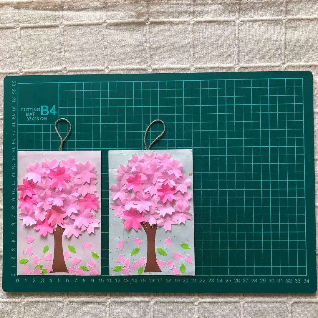 Origami handmade Sakura in full bloom, spring wall decoration, nursing home, reception, April, tapestry