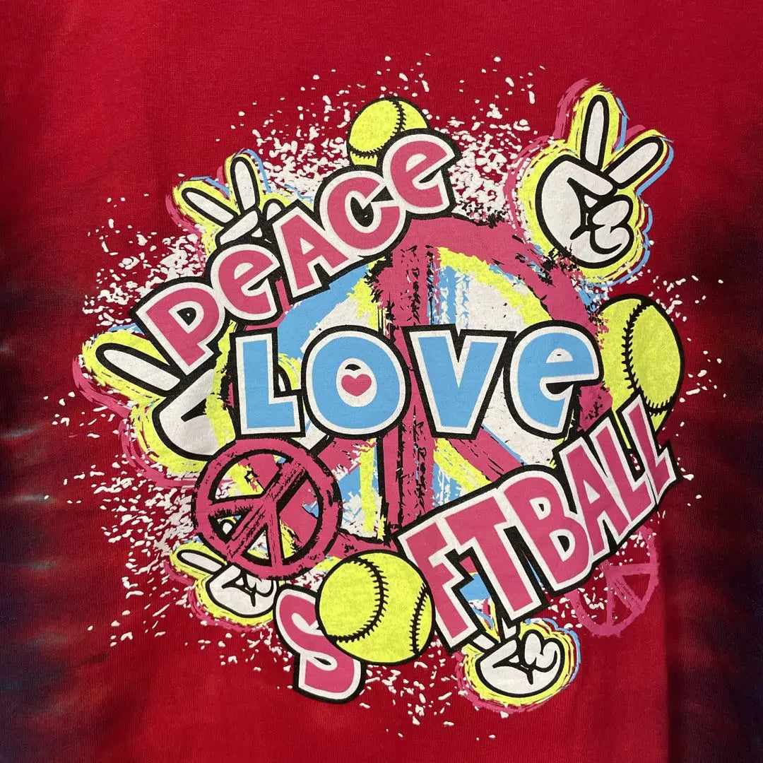 Tai Dai T -shirt Bicolor LOVE M size Unisex Gildan used clothes | タイダイ Tシャツ バイカラー Love Mサイズ ユニセックス ギルダン 古着