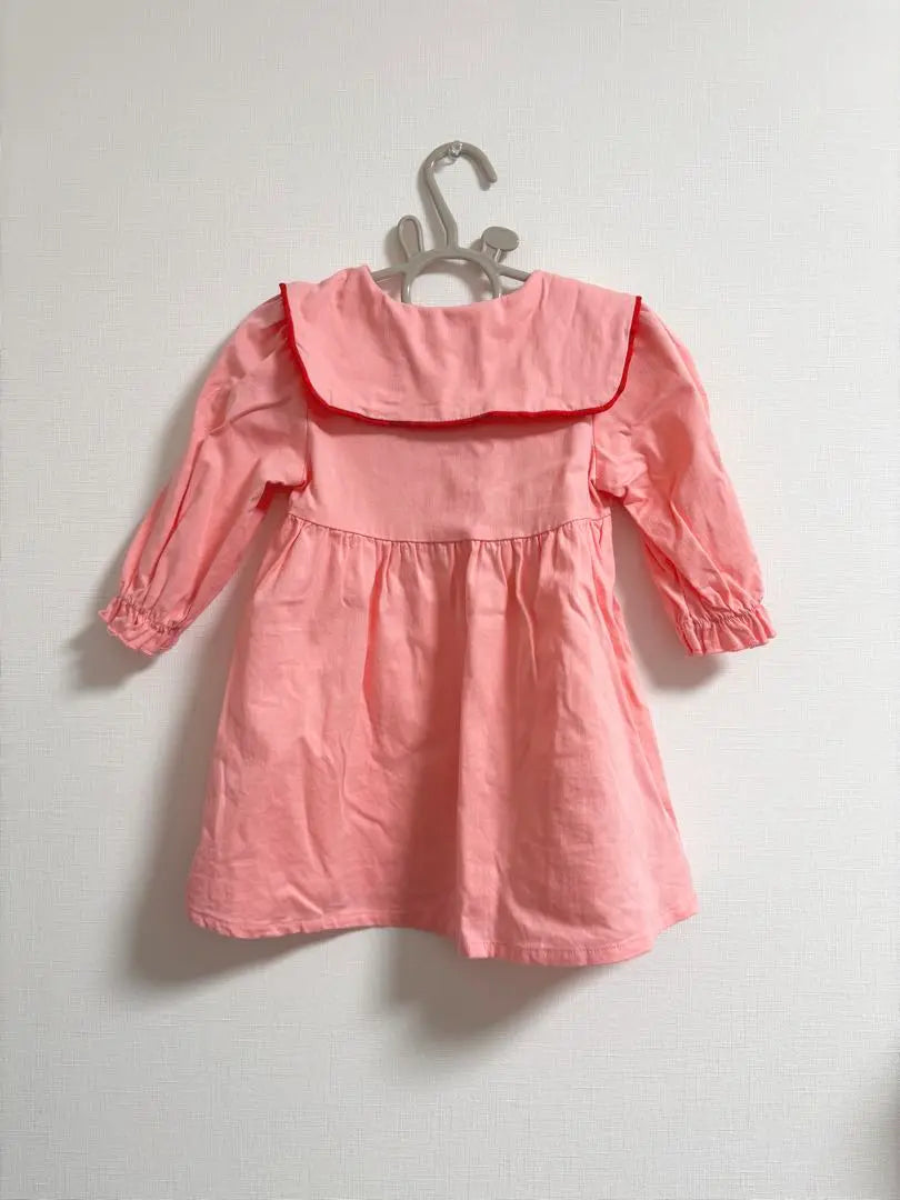 SHEIN Heart Collared Shirt Dress 86-92cm Pink