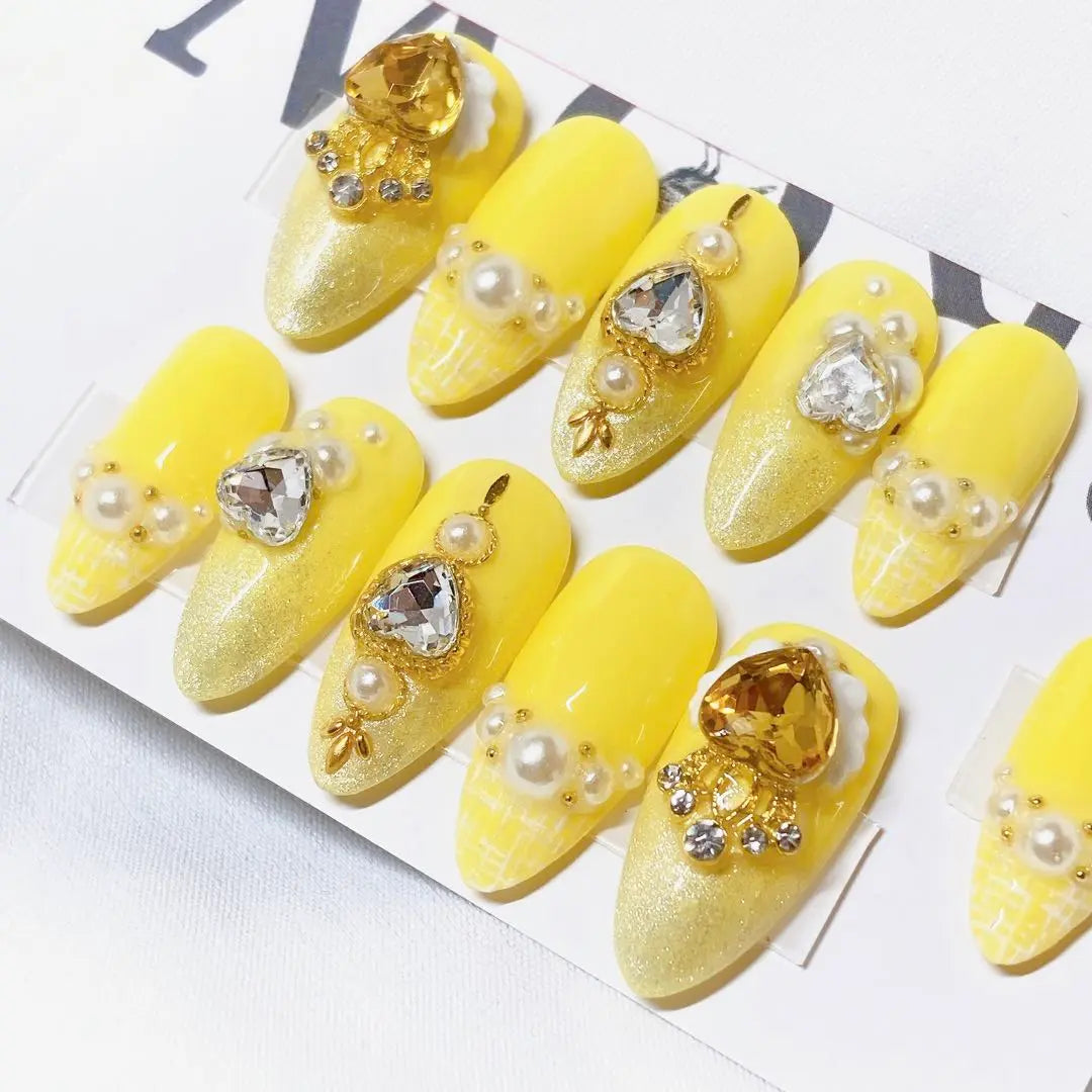 Nail tip, mass-produced, One-Hon, Favorite nails, Yellow, Girly