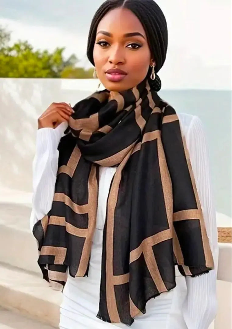 Black and brown striped stole