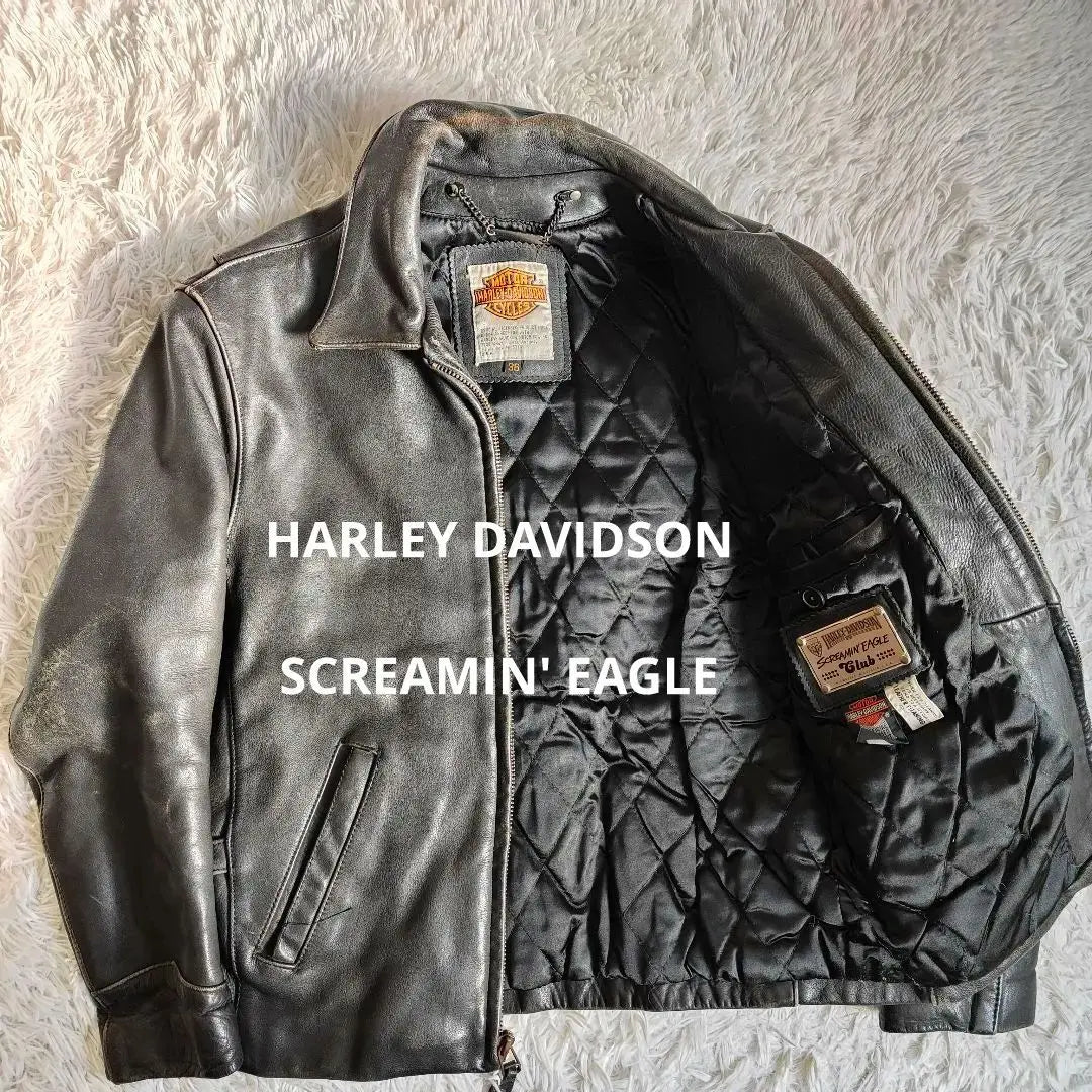 Harley Davidson Screamin Eagle Leather Riders 36 Black Genuine Leather