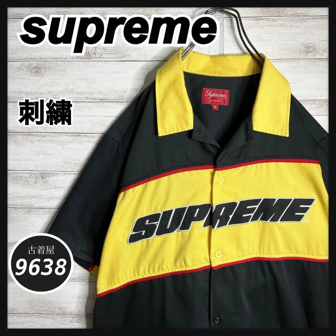 [Hard to get!!] Supreme ✈︎Embroidered racing shirt Short sleeve shirt Loose