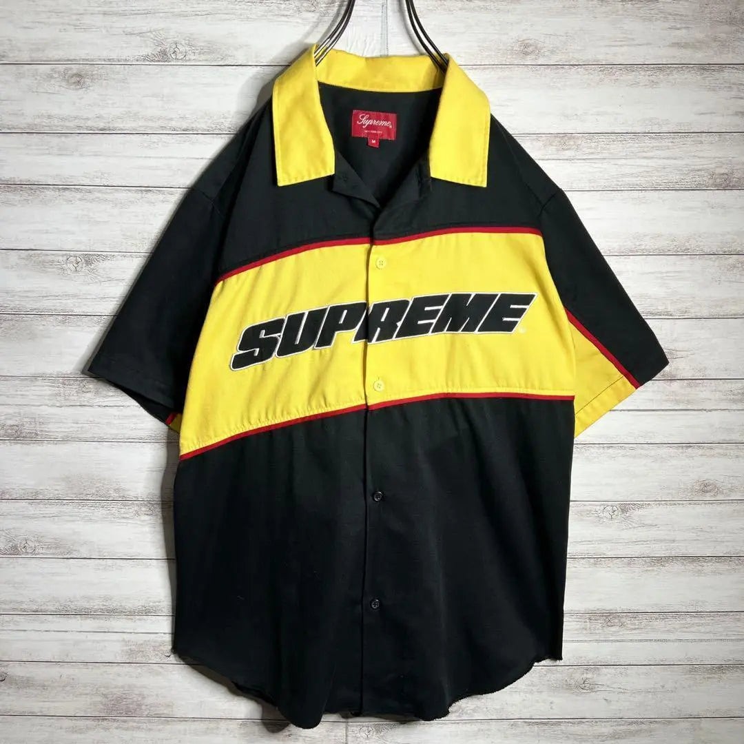 [Hard to get!!] Supreme ✈︎Embroidered racing shirt Short sleeve shirt Loose