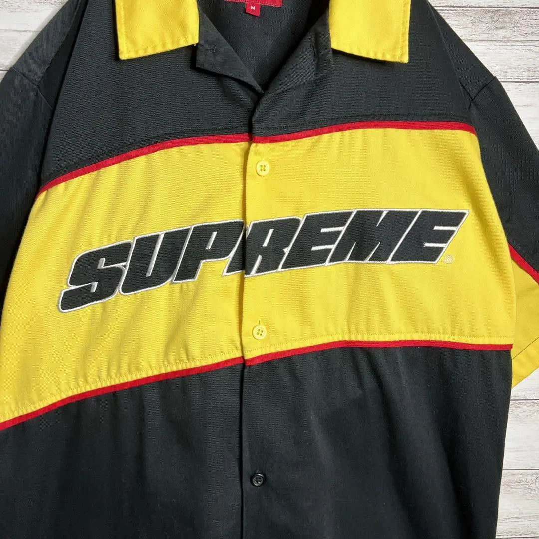 [Hard to get!!] Supreme ✈︎Embroidered racing shirt Short sleeve shirt Loose