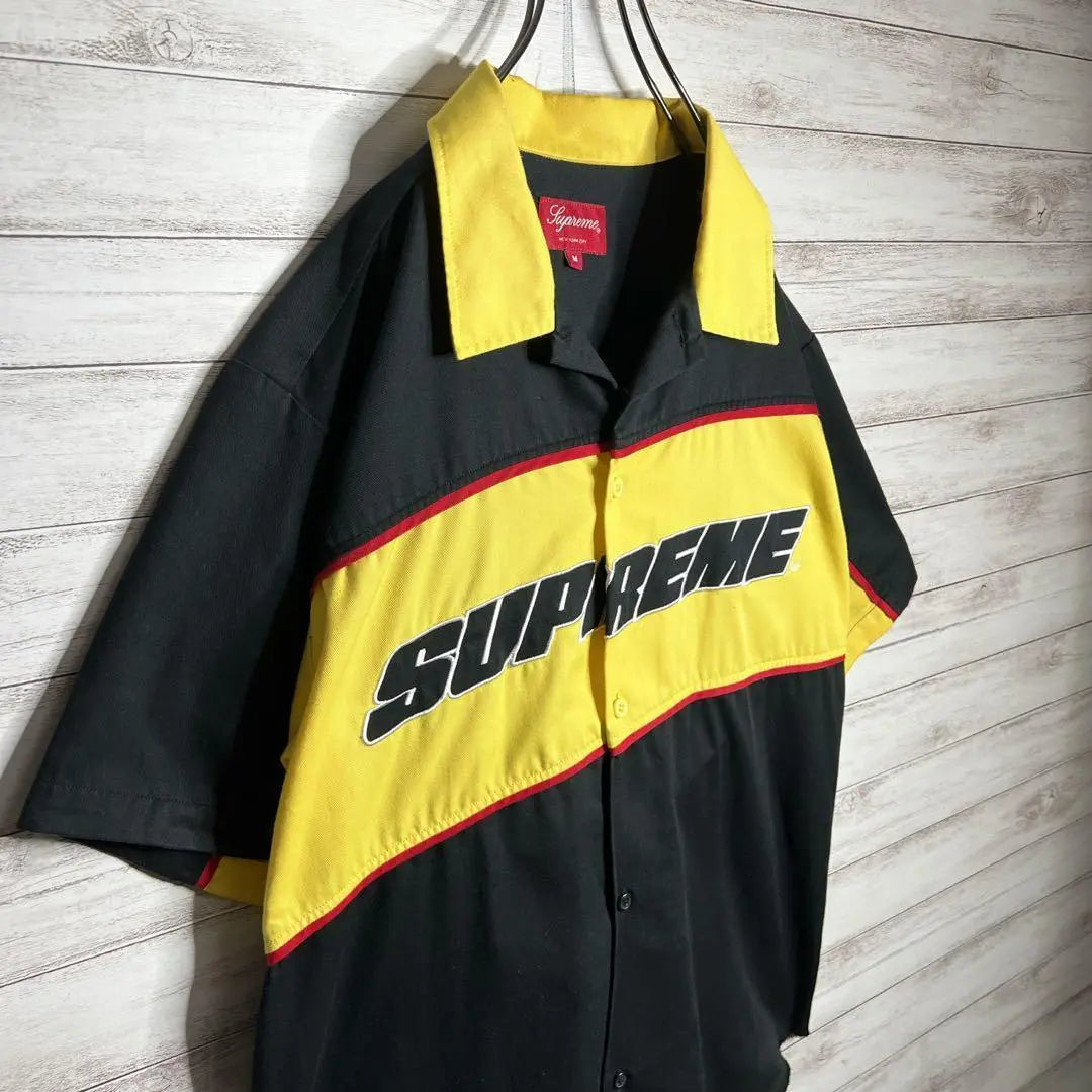 [Hard to get!!] Supreme ✈︎Embroidered racing shirt Short sleeve shirt Loose