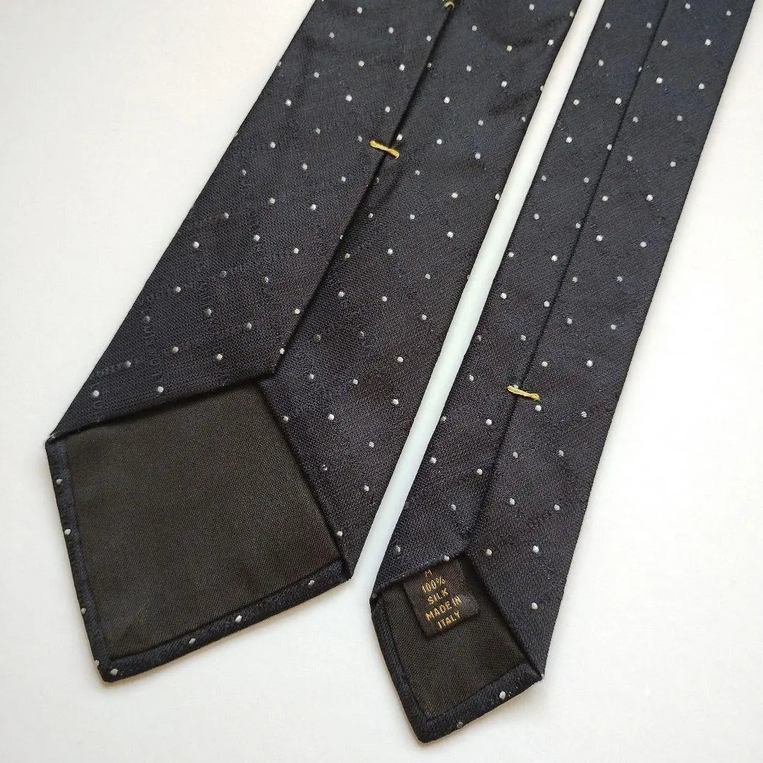 [Made in Italy] Louis Vuitton tie navy dark blue logogram dot luxury