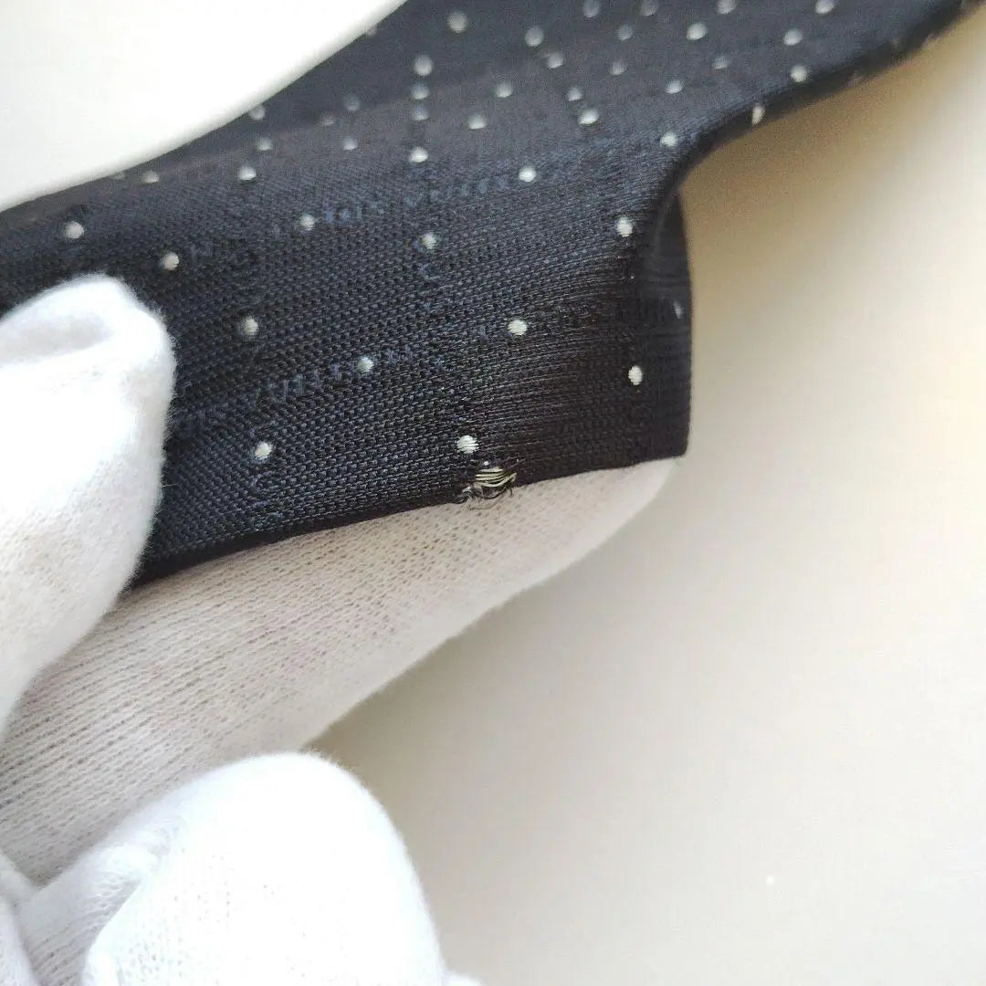 [Made in Italy] Louis Vuitton tie navy dark blue logogram dot luxury