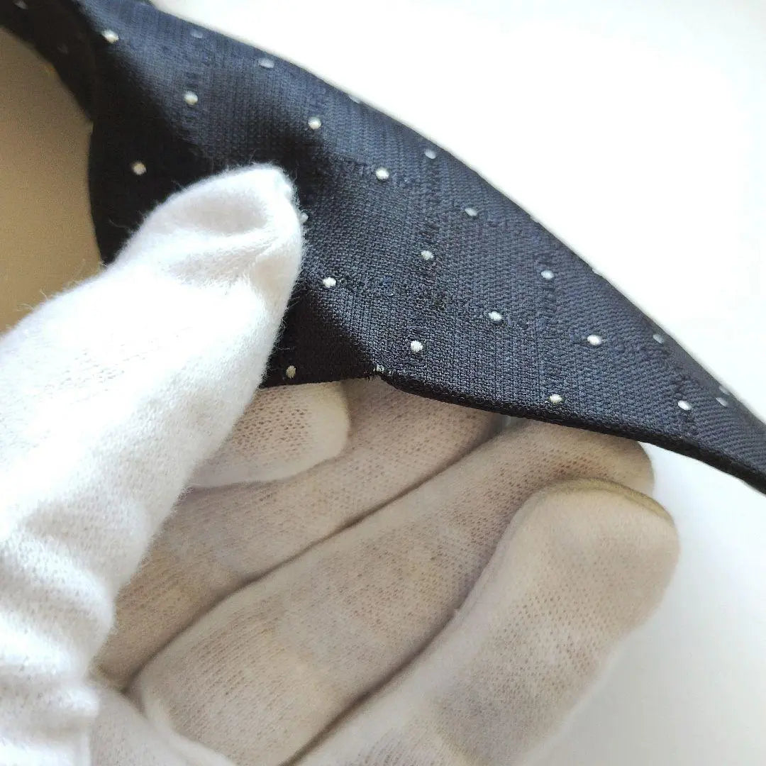 [Made in Italy] Louis Vuitton tie navy dark blue logogram dot luxury