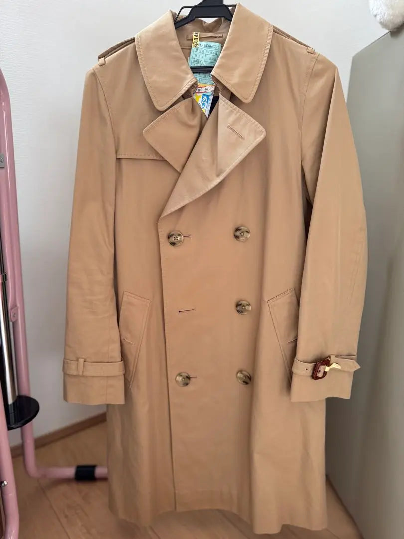 UNITED ARROWS Beige Trench Coat Double Breasted with Belt