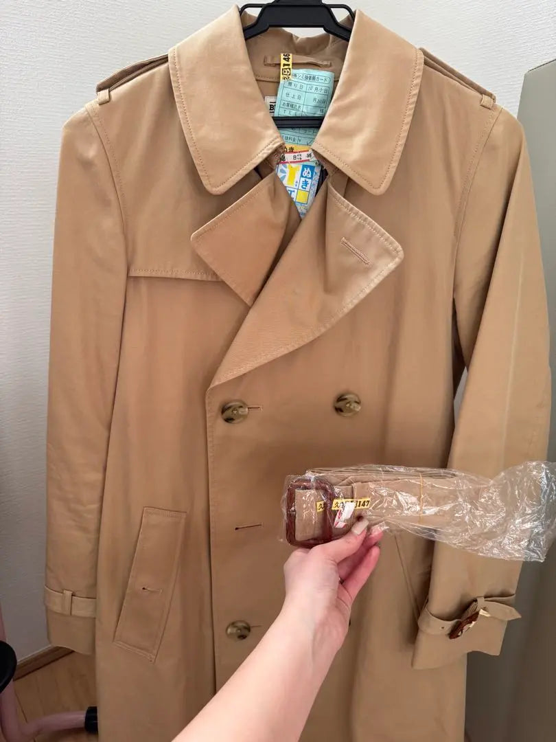 UNITED ARROWS Beige Trench Coat Double Breasted with Belt