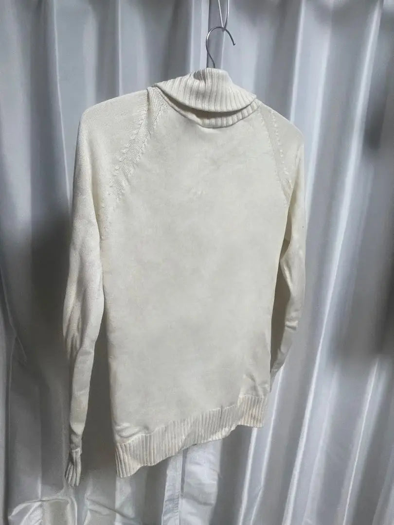 Lacoste Ivory Zip-up Knit Long Sleeve