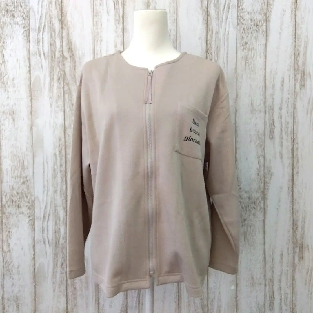 ♥New ♥K&H Sweatshirt Zip-up Logo Cute Beige M~L