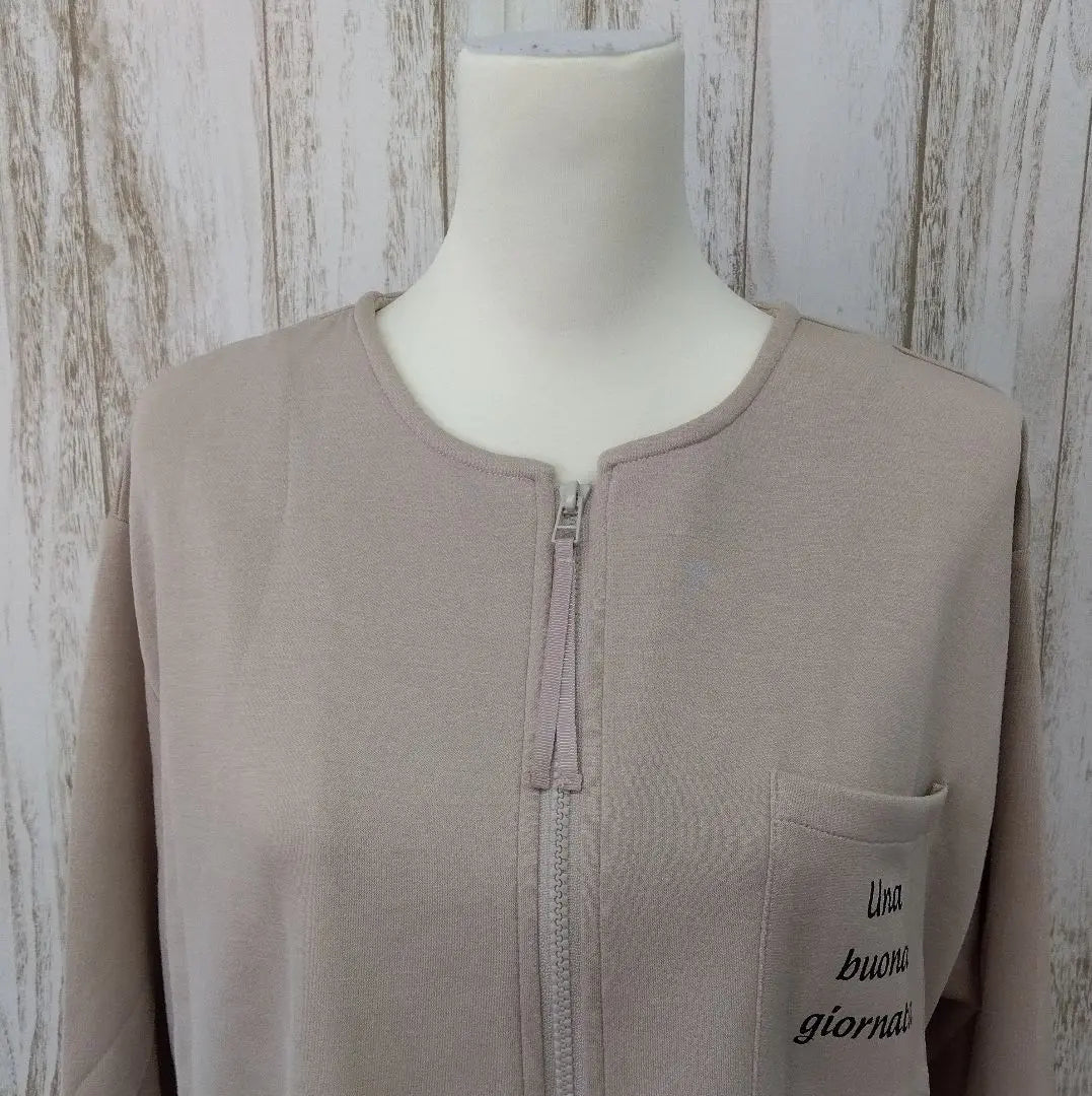 ♥New ♥K&H Sweatshirt Zip-up Logo Cute Beige M~L