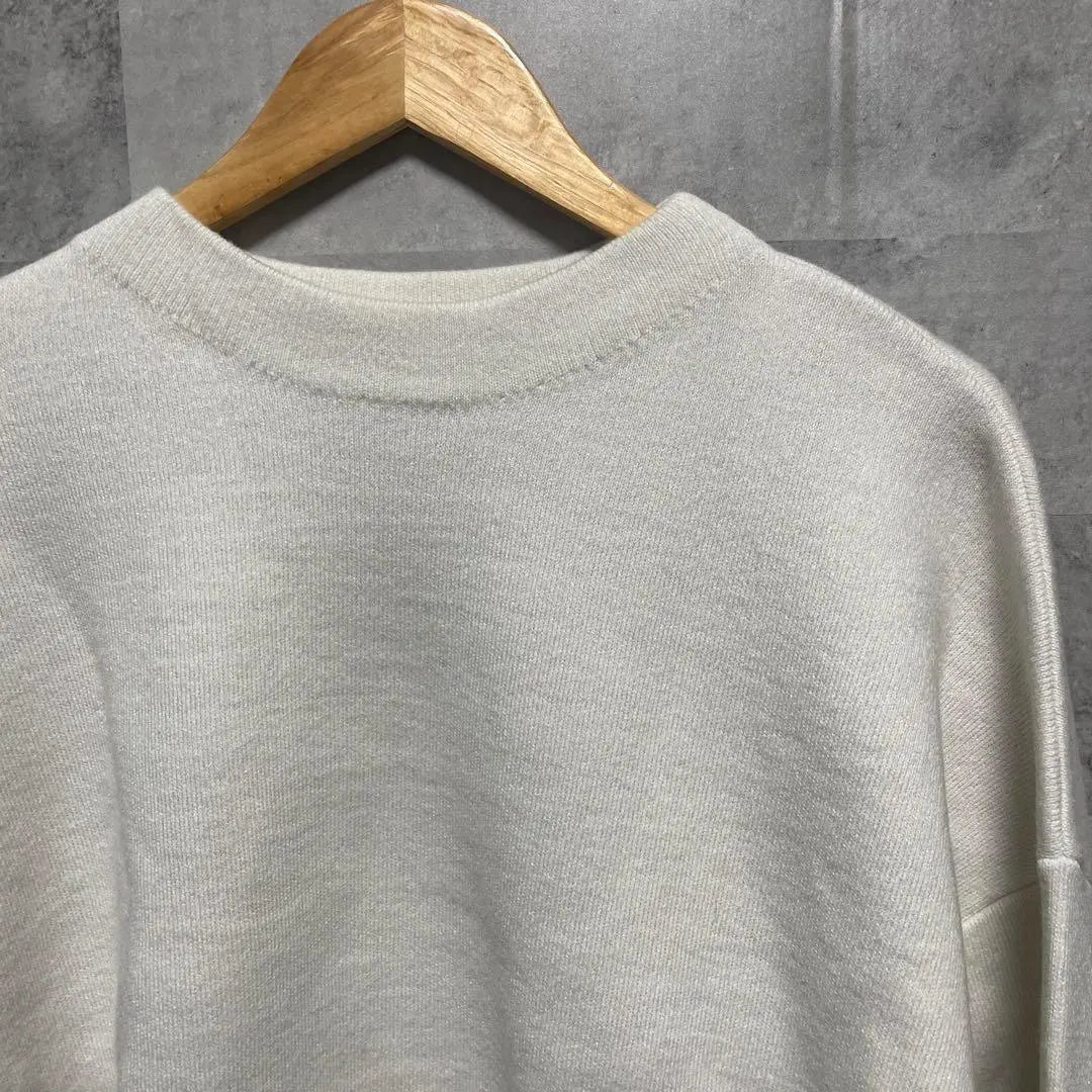 [Alma Design] Knit Sweater Long Sleeve Crew Neck Simple White | 【アルマデザイン】ニットセーター 長袖 クルーネック シンプル　ホワイト