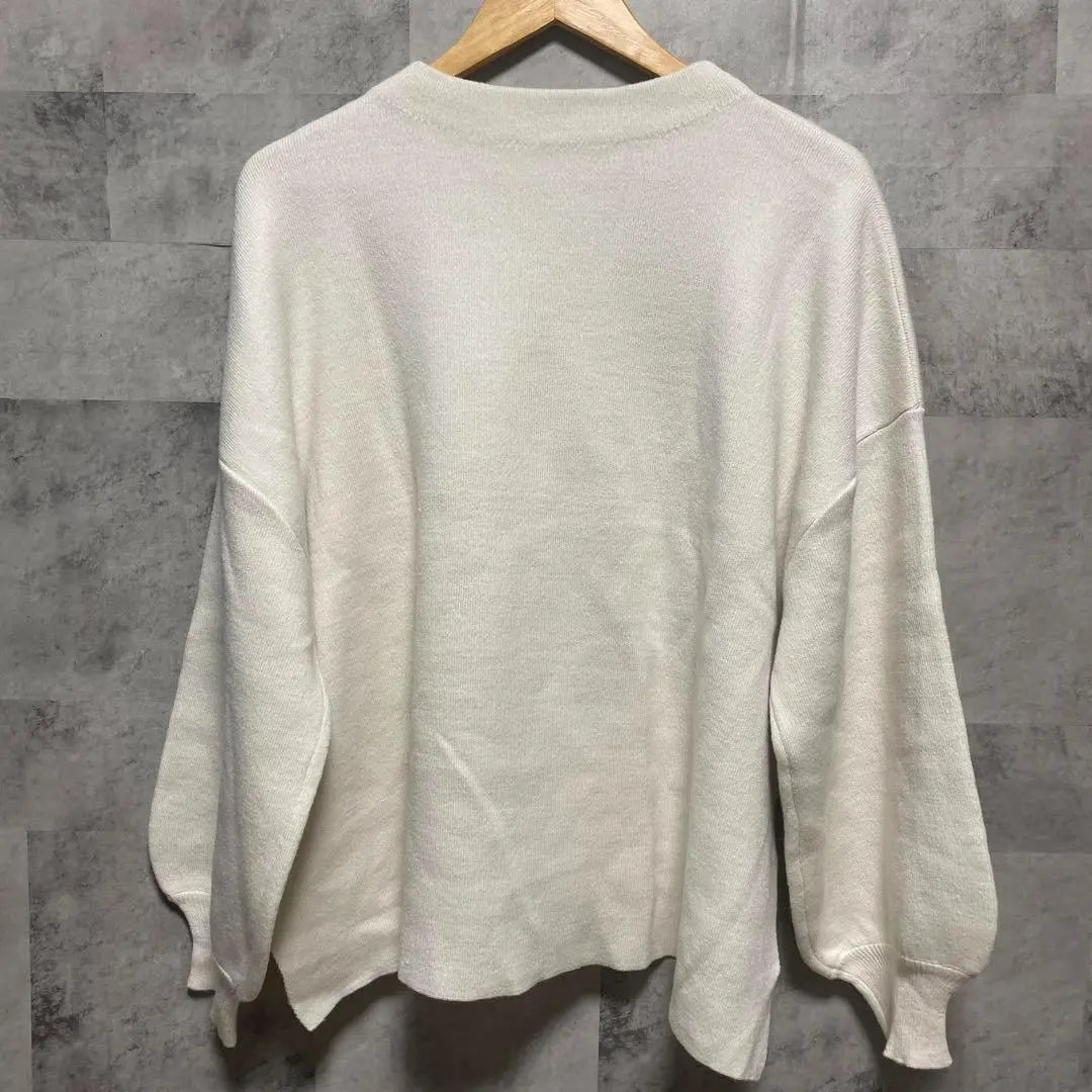 [Alma Design] Knit Sweater Long Sleeve Crew Neck Simple White | 【アルマデザイン】ニットセーター 長袖 クルーネック シンプル　ホワイト