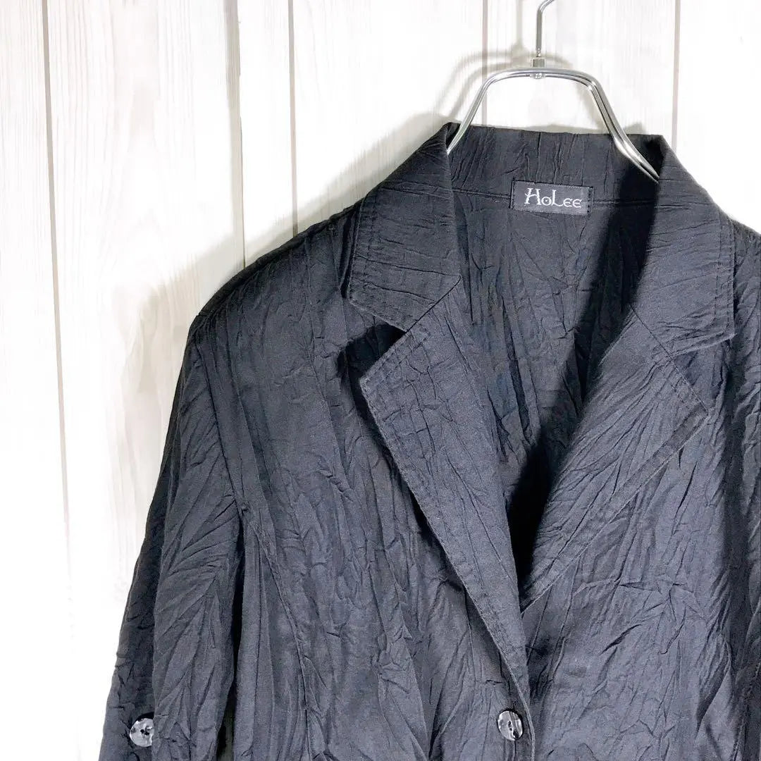 HoLee (F) Wrinkled Tailored Jacket for Women | 美品「HoLee」ホリー(F)シワ加工テーラードジャケット レディース