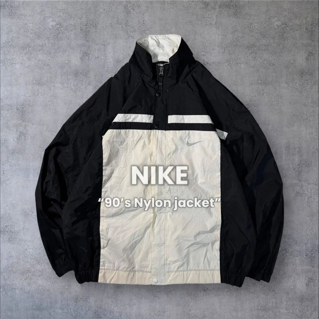 NIKE 90s white tag vintage vintage clothing big logo nylon jacket black