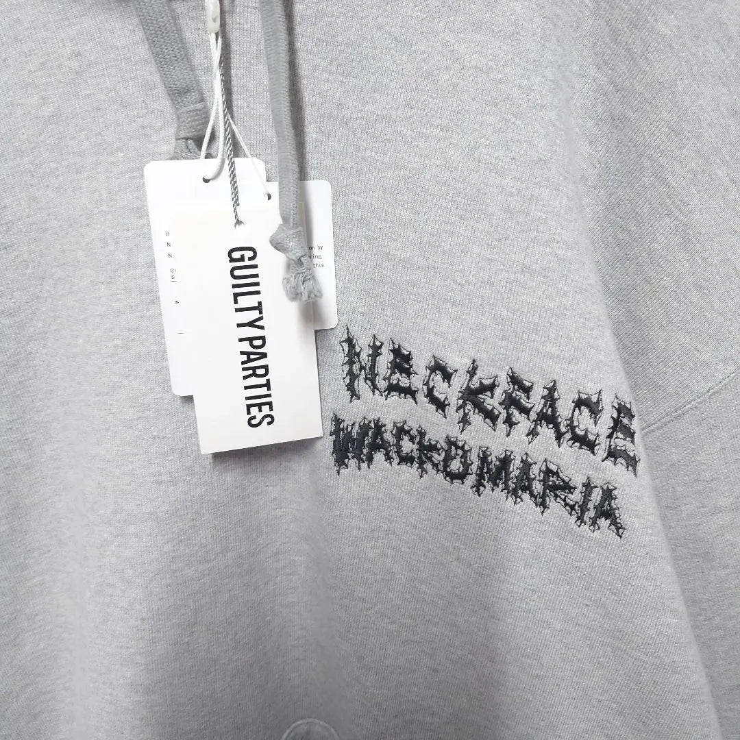 [With unused tag] Wakomaria x neck face, double-sided, embroidered logo, hoodie