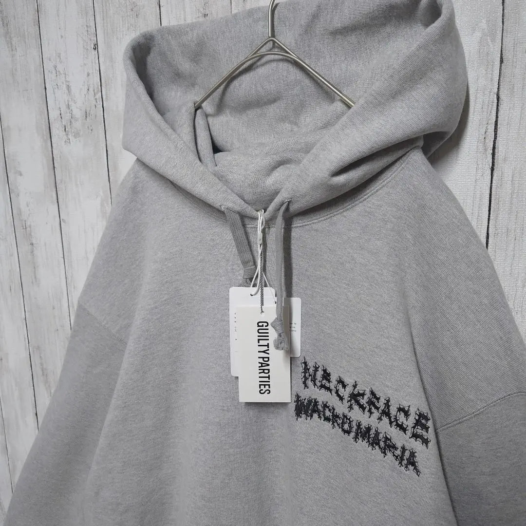 [With unused tag] Wakomaria x neck face, double-sided, embroidered logo, hoodie