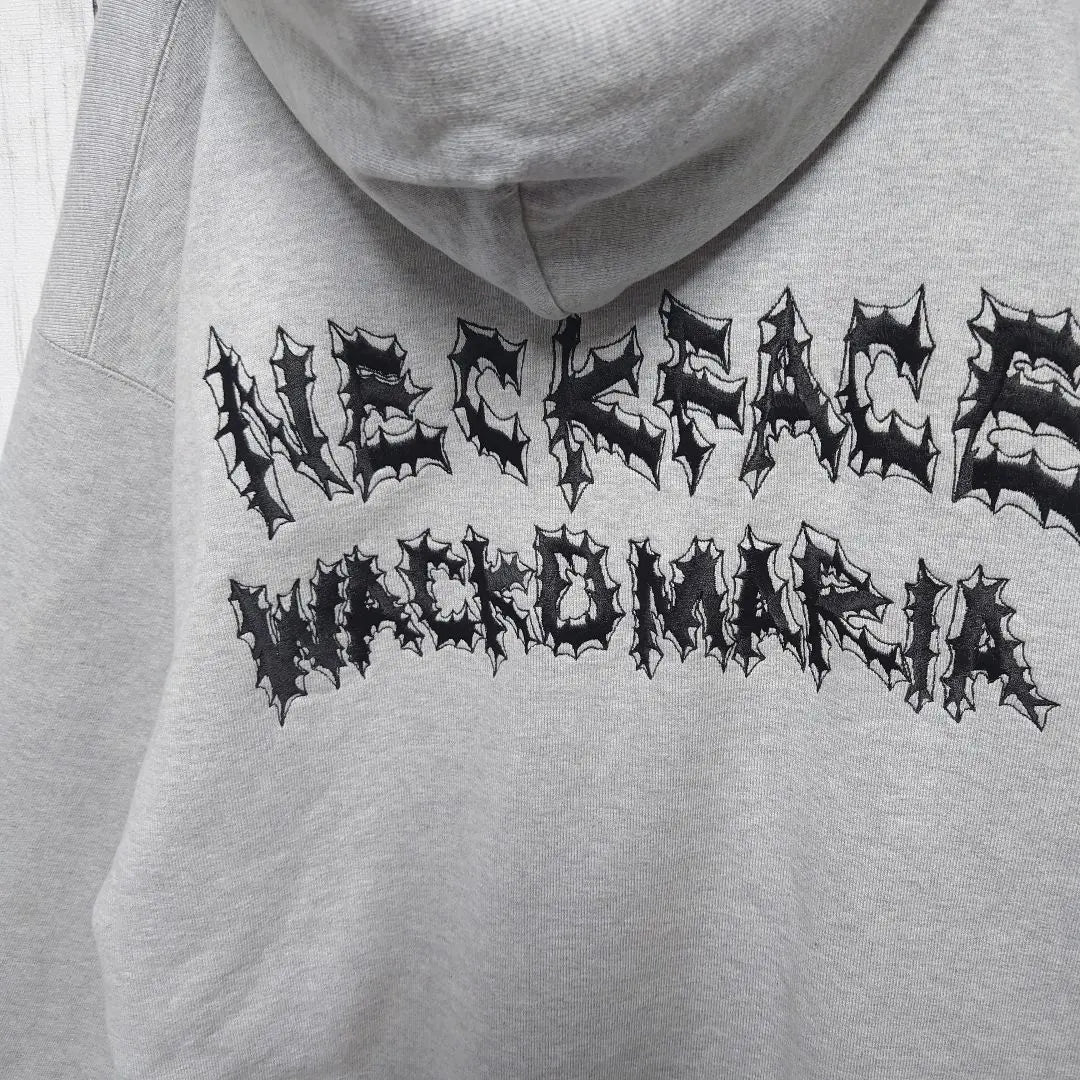 [With unused tag] Wakomaria x neck face, double-sided, embroidered logo, hoodie