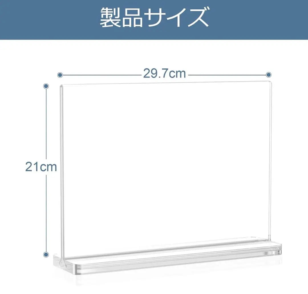 Soporte de letrero acrílico en forma de T para publicidad, tipo sobremesa, marco de fotos vertical transparente