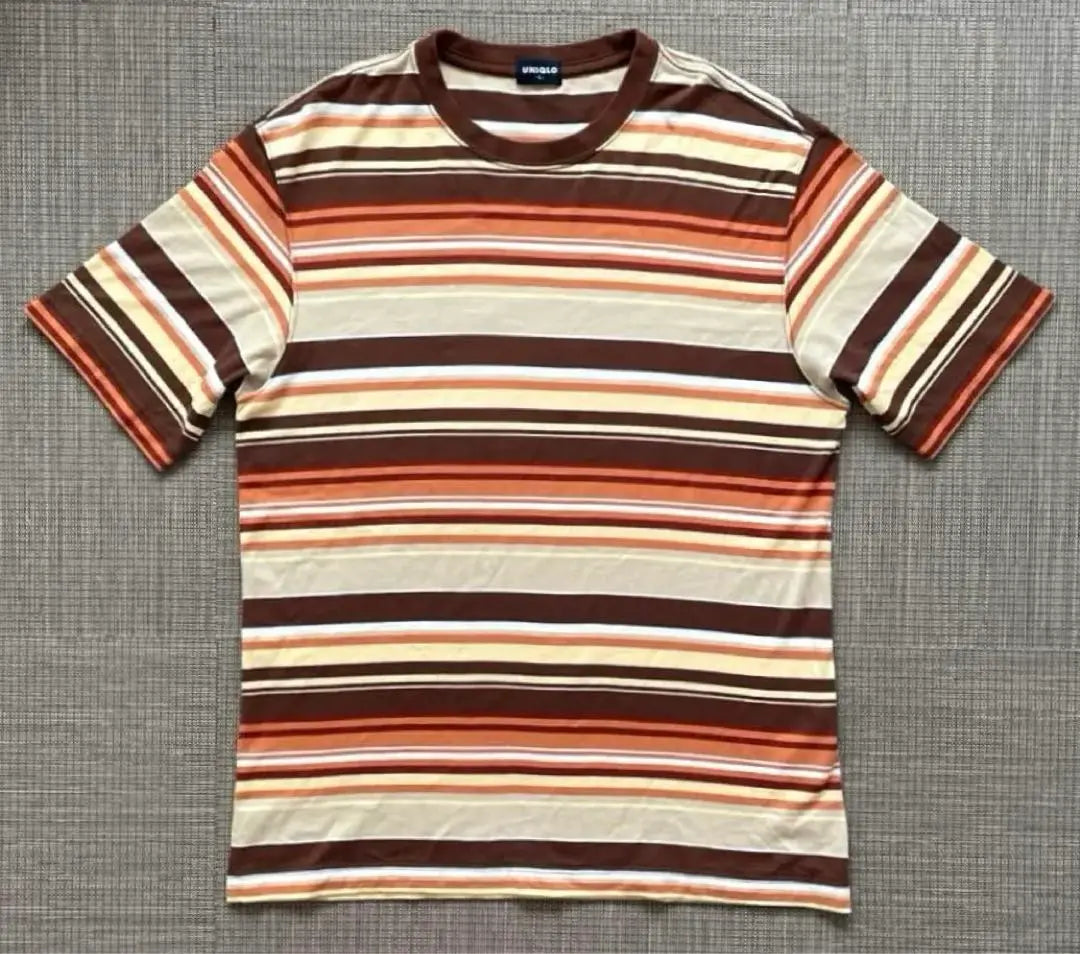 ◆[Rare] 90s OLD UNIQLO Navy Tag Striped T-shirt, L size