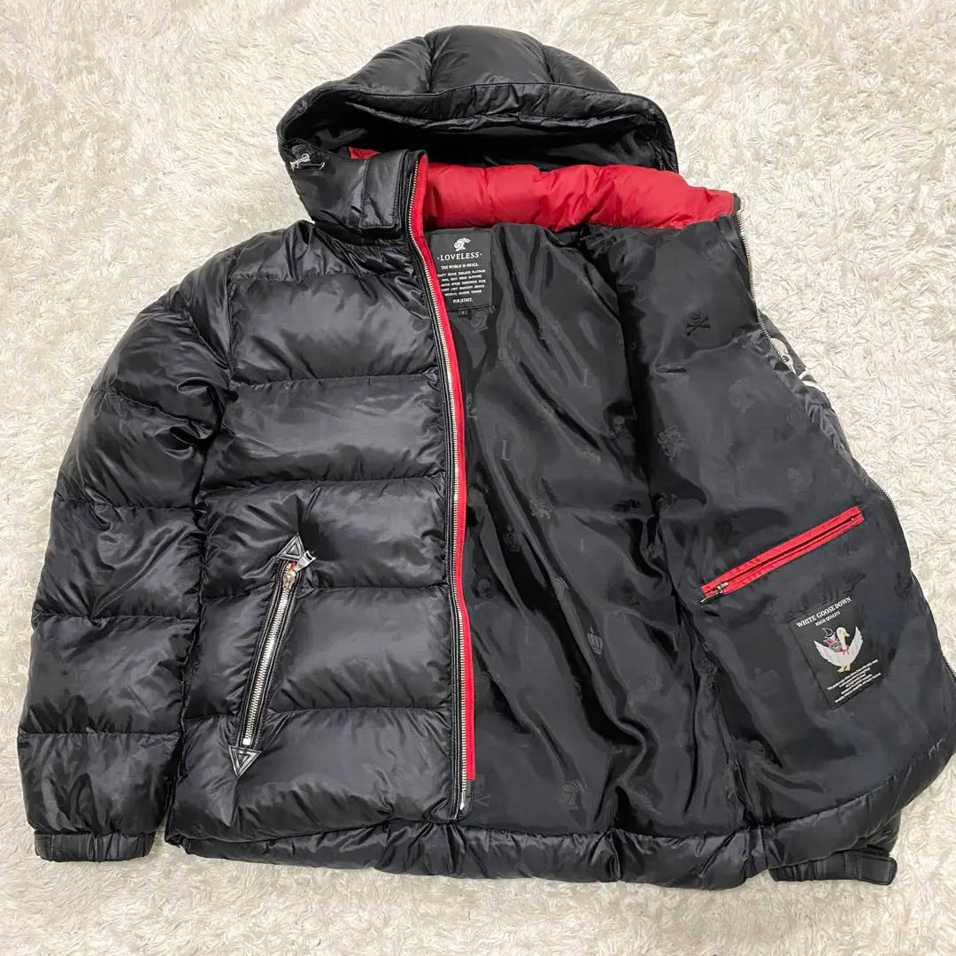 Loveless Thick Down Jacket White Goose Embroidered Logo Nupsi Black S | ラブレス 肉厚 ダウンジャケット ホワイトグース 刺繍ロゴ ヌプシ ブラック S