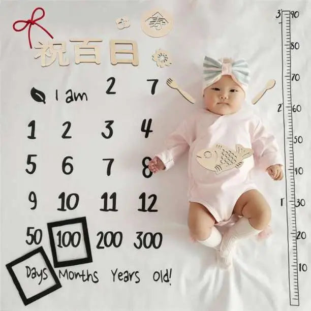 100th Day Celebration First Meal Wooden Letter Banner Decoration Baby Boy Girl