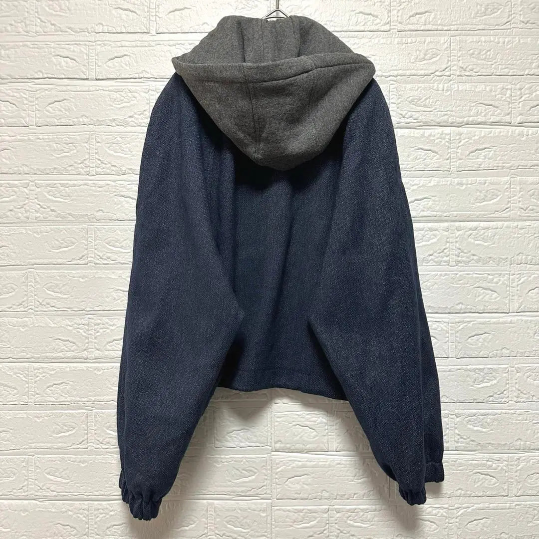 [Zara] Zip-up blouson, jumper, outerwear, drawstring, removable hood, plain