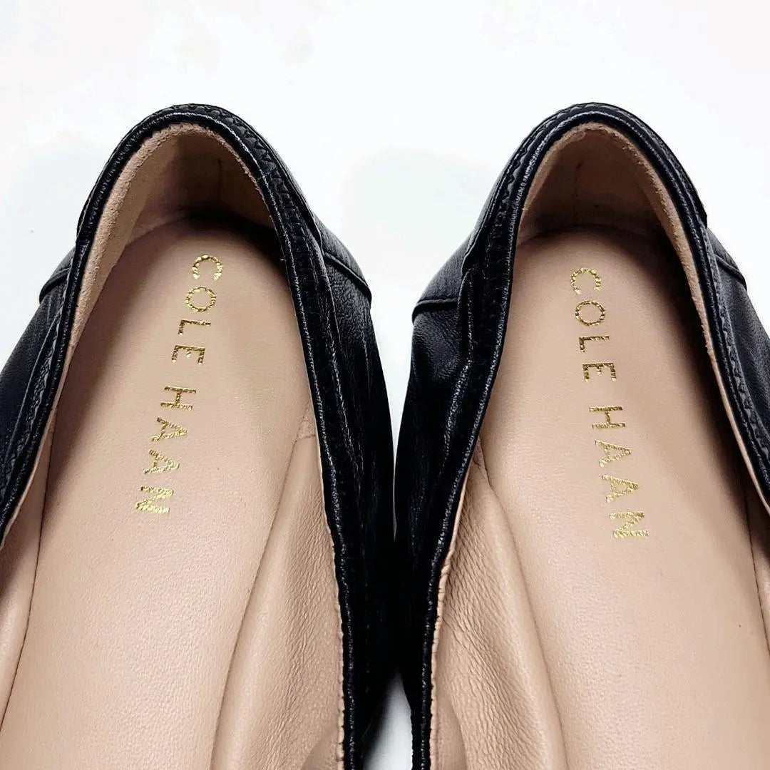 [Almost New] Cole Haan Toba Bow Ballet Flat Pumps Leather Black