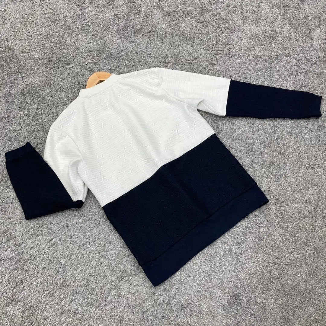 ✨ZARA✨ZARA♡Knit♡Sweater♡Bicolor♡White♡Navy♡Men's(M)