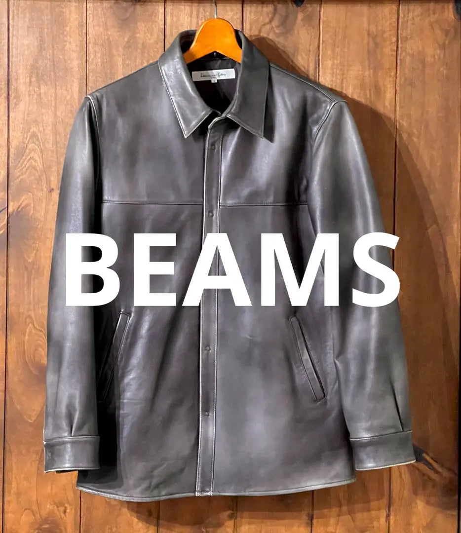 BEAMS Leather Jacket Sheepskin SizeS International Gallery