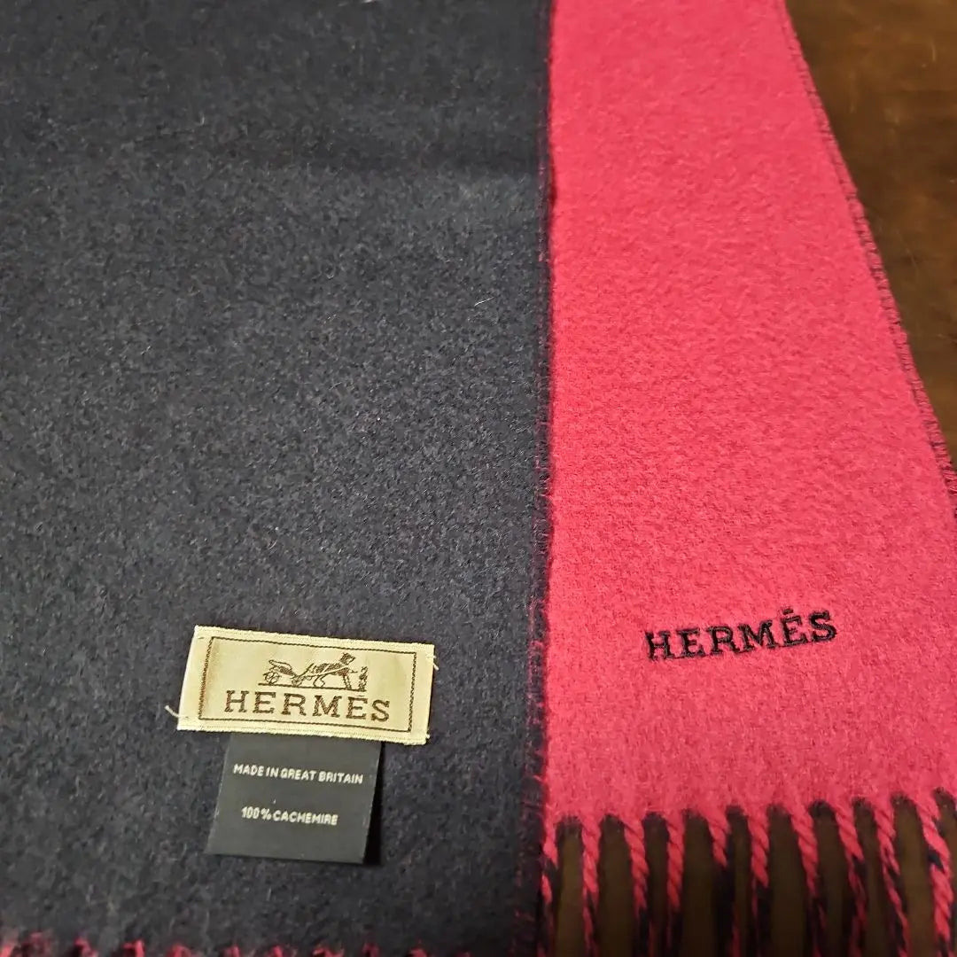 HERMES Cashmere Double Face Muffler