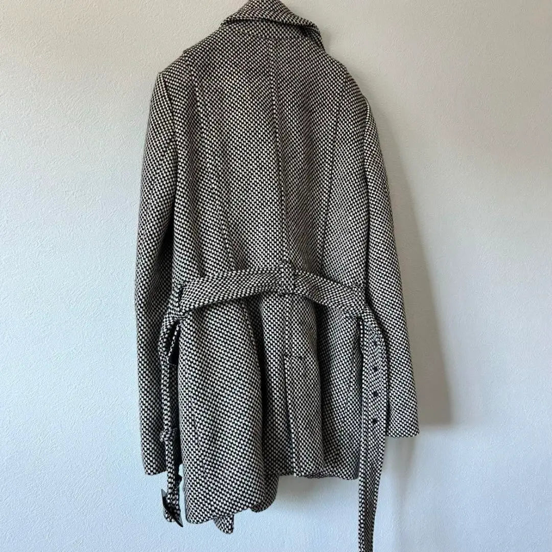 ▼HusHusH hash ash tweed P cinturón de abrigo talla L comprobar | ▼HusHusH ハッシュアッシュツイードPコート ベルト Ｌサイズ チェック