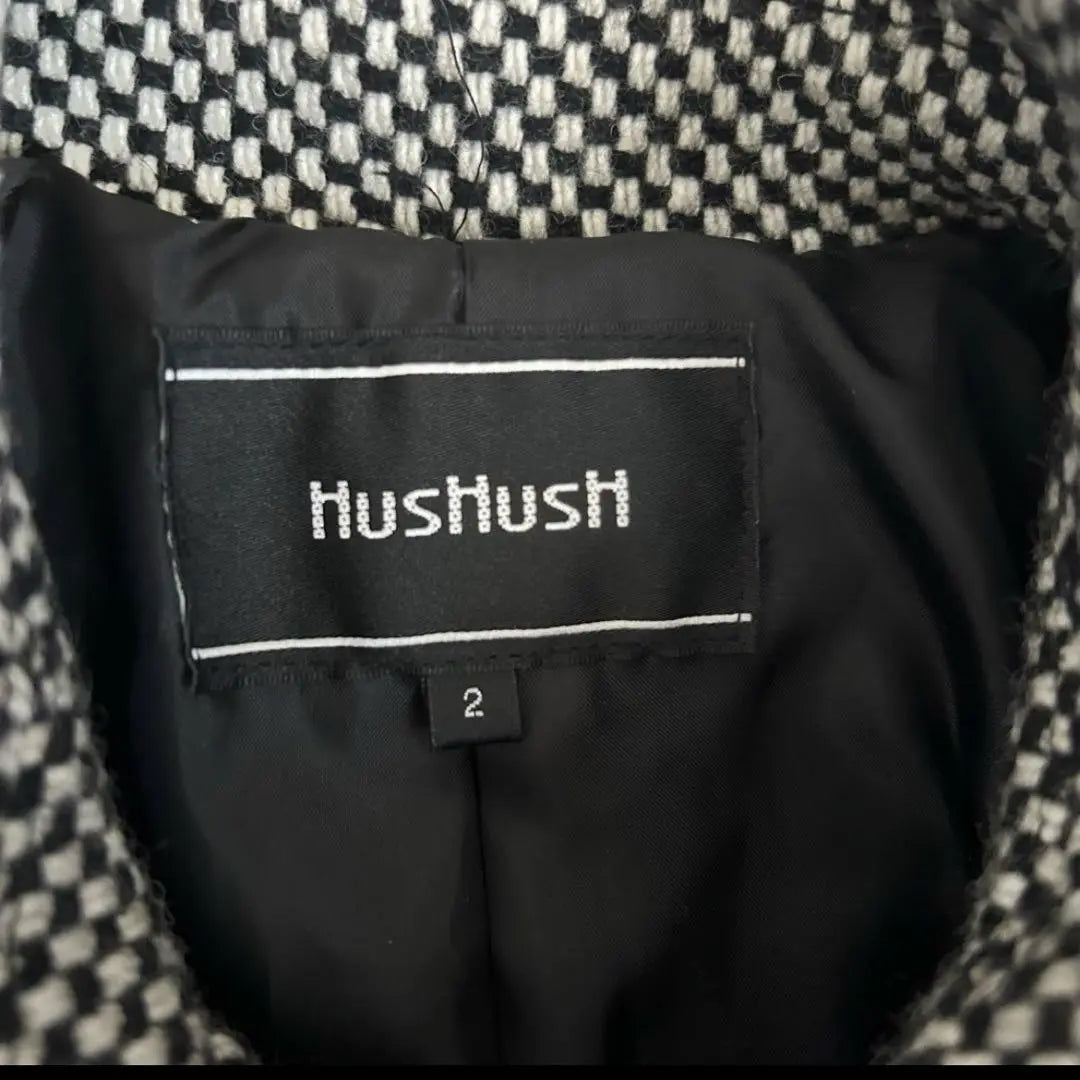 ▼HusHusH hash ash tweed P cinturón de abrigo talla L comprobar | ▼HusHusH ハッシュアッシュツイードPコート ベルト Ｌサイズ チェック