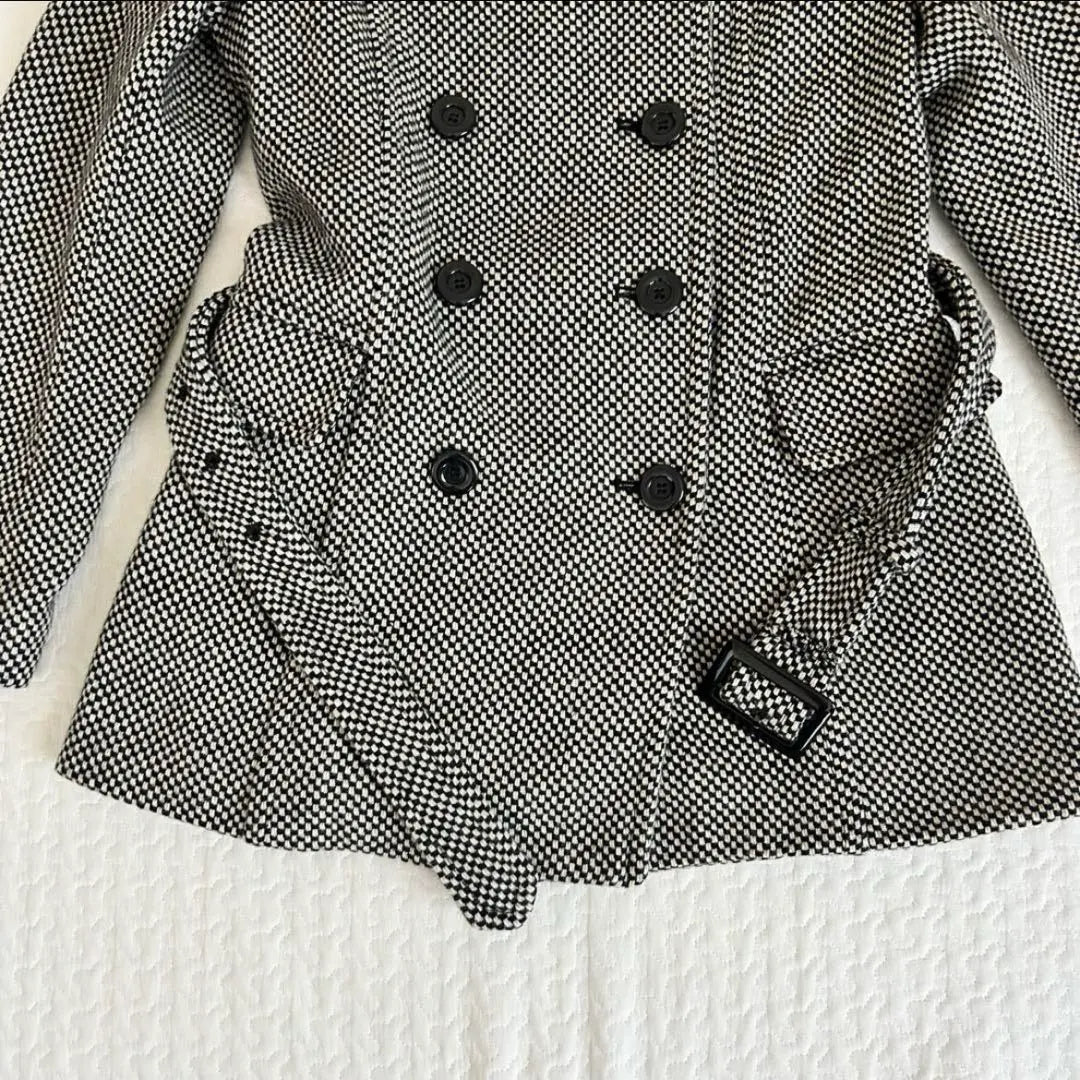 ▼HusHusH hash ash tweed P cinturón de abrigo talla L comprobar | ▼HusHusH ハッシュアッシュツイードPコート ベルト Ｌサイズ チェック