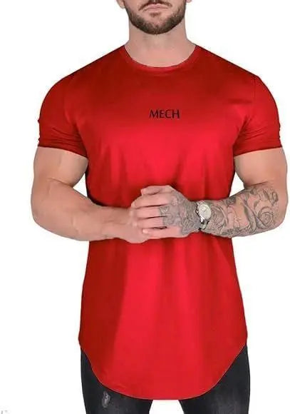 ⭐ Solo 1 artículo ❗Camiseta de entrenamiento para hombre, manga corta, deportiva, XL, color rojo