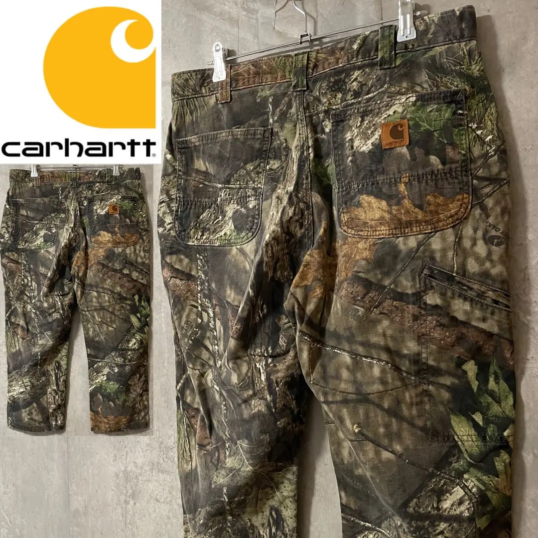 Pantalones de trabajo militar Carhartt con estampado de camuflaje de árbol real, raros