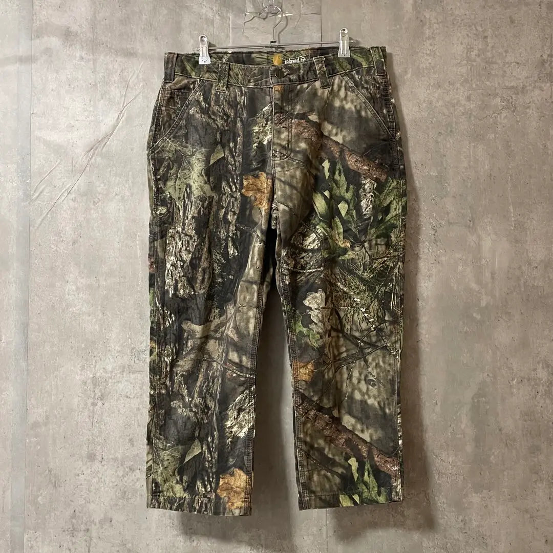 Pantalones de trabajo militar Carhartt con estampado de camuflaje de árbol real, raros