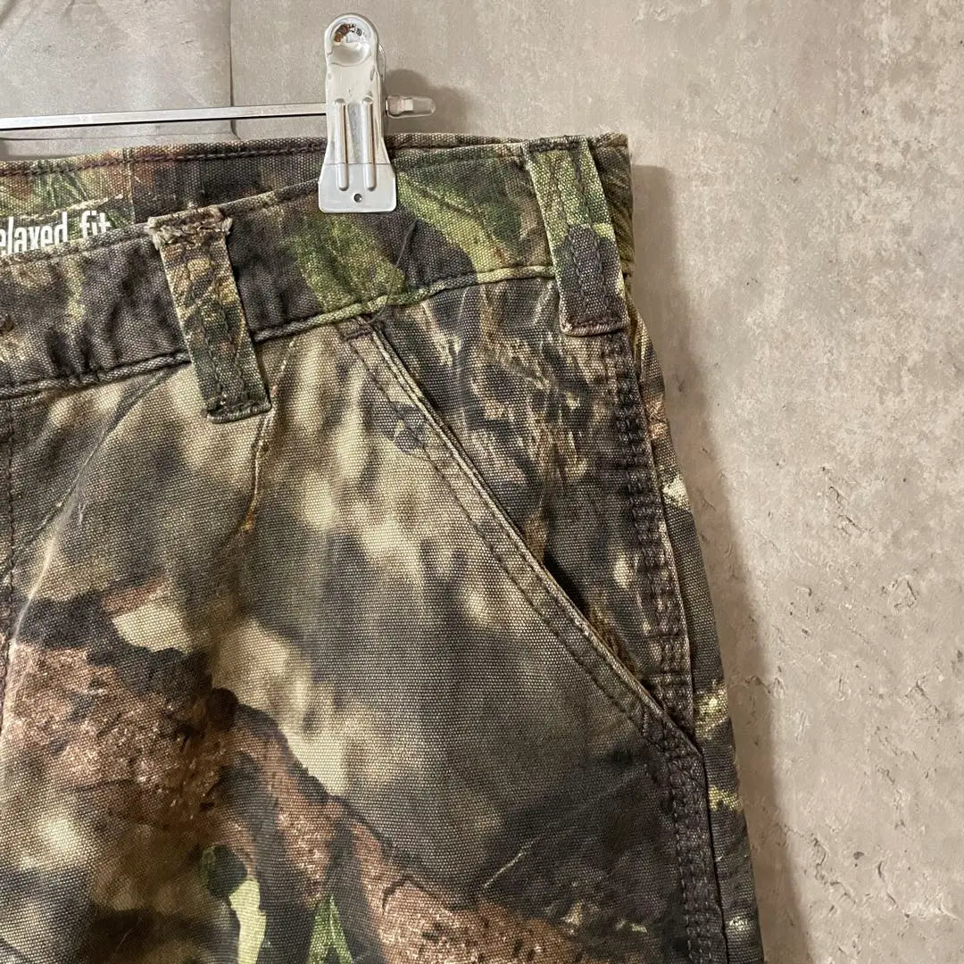 Pantalones de trabajo militar Carhartt con estampado de camuflaje de árbol real, raros