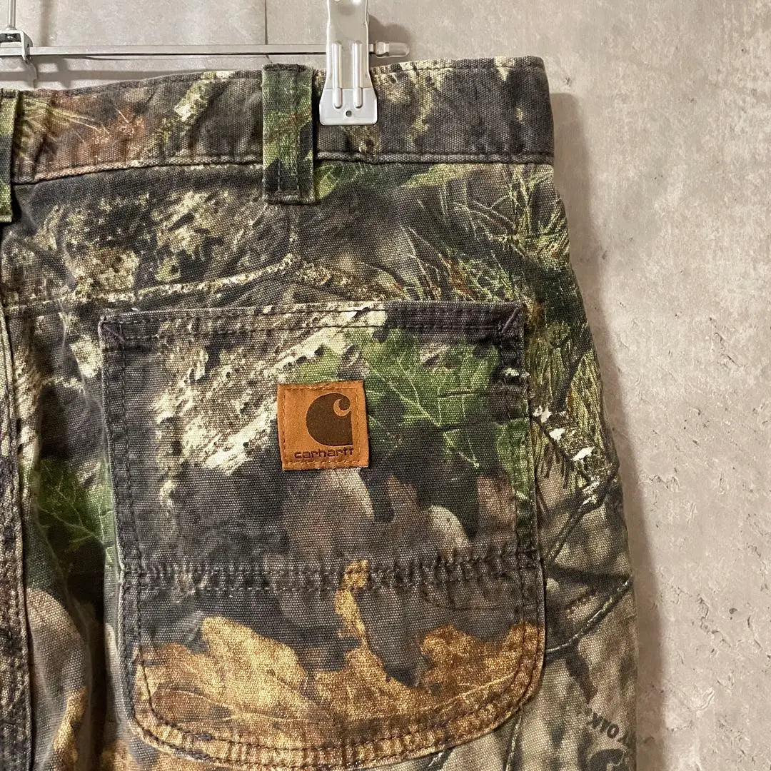 Pantalones de trabajo militar Carhartt con estampado de camuflaje de árbol real, raros