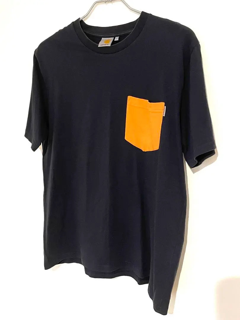 ☆Camiseta rara para hombre L☆ de Carhartt con bolsillo en naranja y azul marino