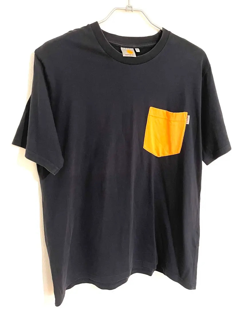 ☆Camiseta rara para hombre L☆ de Carhartt con bolsillo en naranja y azul marino