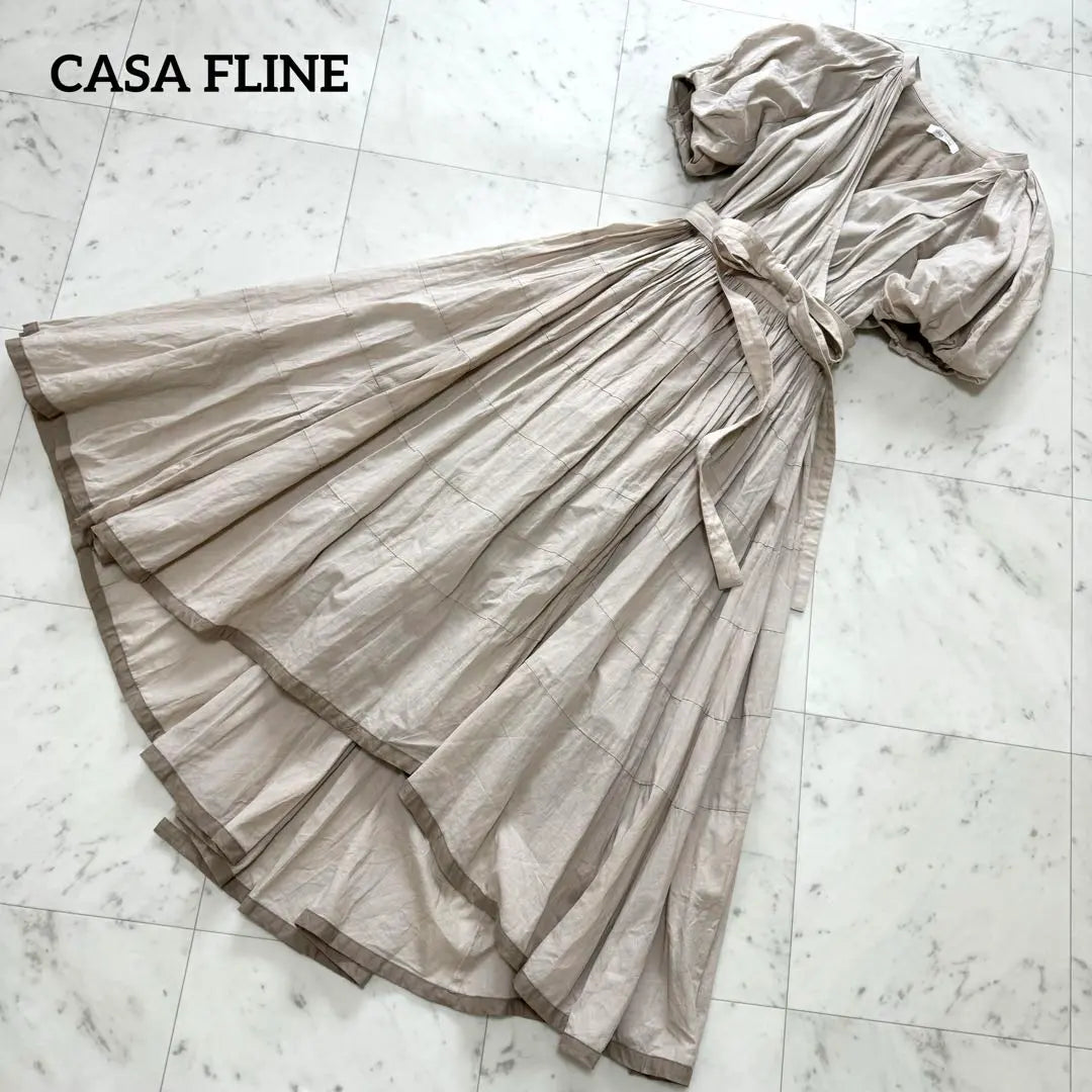 [Good Condition] CASA FLINE Tiered Cache Coeur Dress Linen Belt