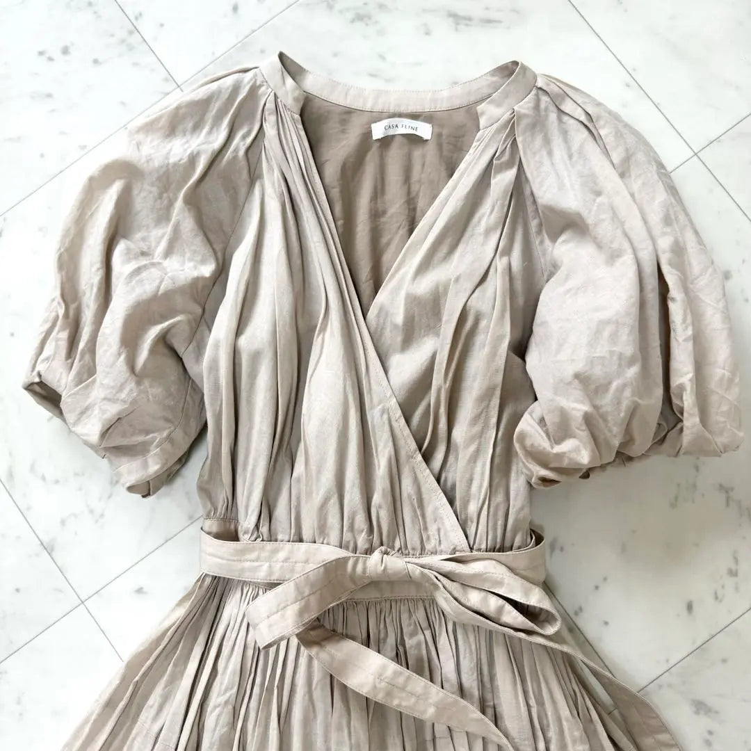 [Good Condition] CASA FLINE Tiered Cache Coeur Dress Linen Belt