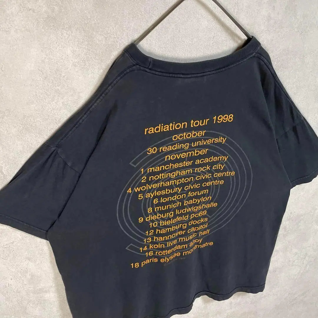 Camisa de manga corta vintage Marillion de los años 90 con banda de rock negra